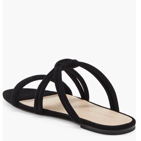 Stuart Weitzman Twist Knot‎ Leather Slide Sandal, Designer Size 8, Black, NWT - Picture 3 of 16